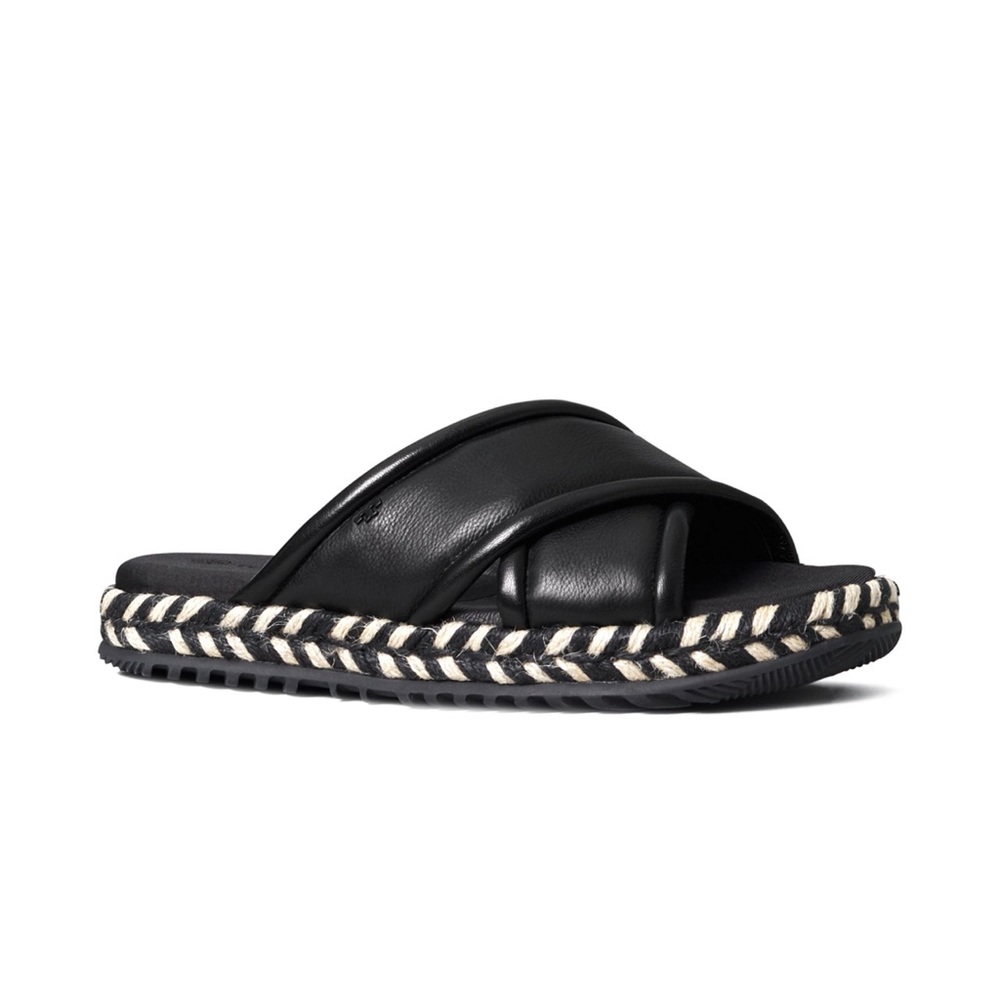 TORY BURCH Leather Espadrille Slide Sandals Size 11M NIB